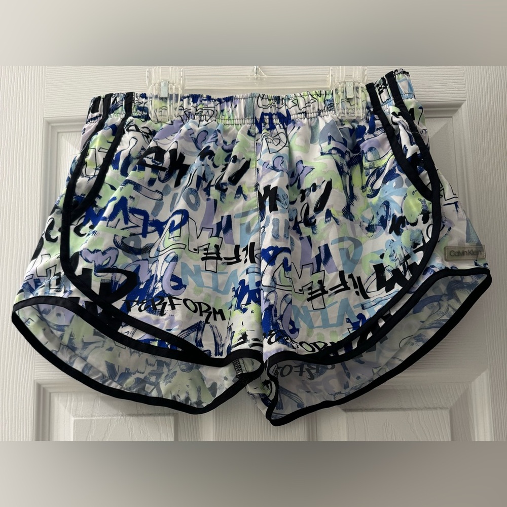 Calvin Klein Dri-Fit Graffiti Pattern Workout Shorts SZ Medium
